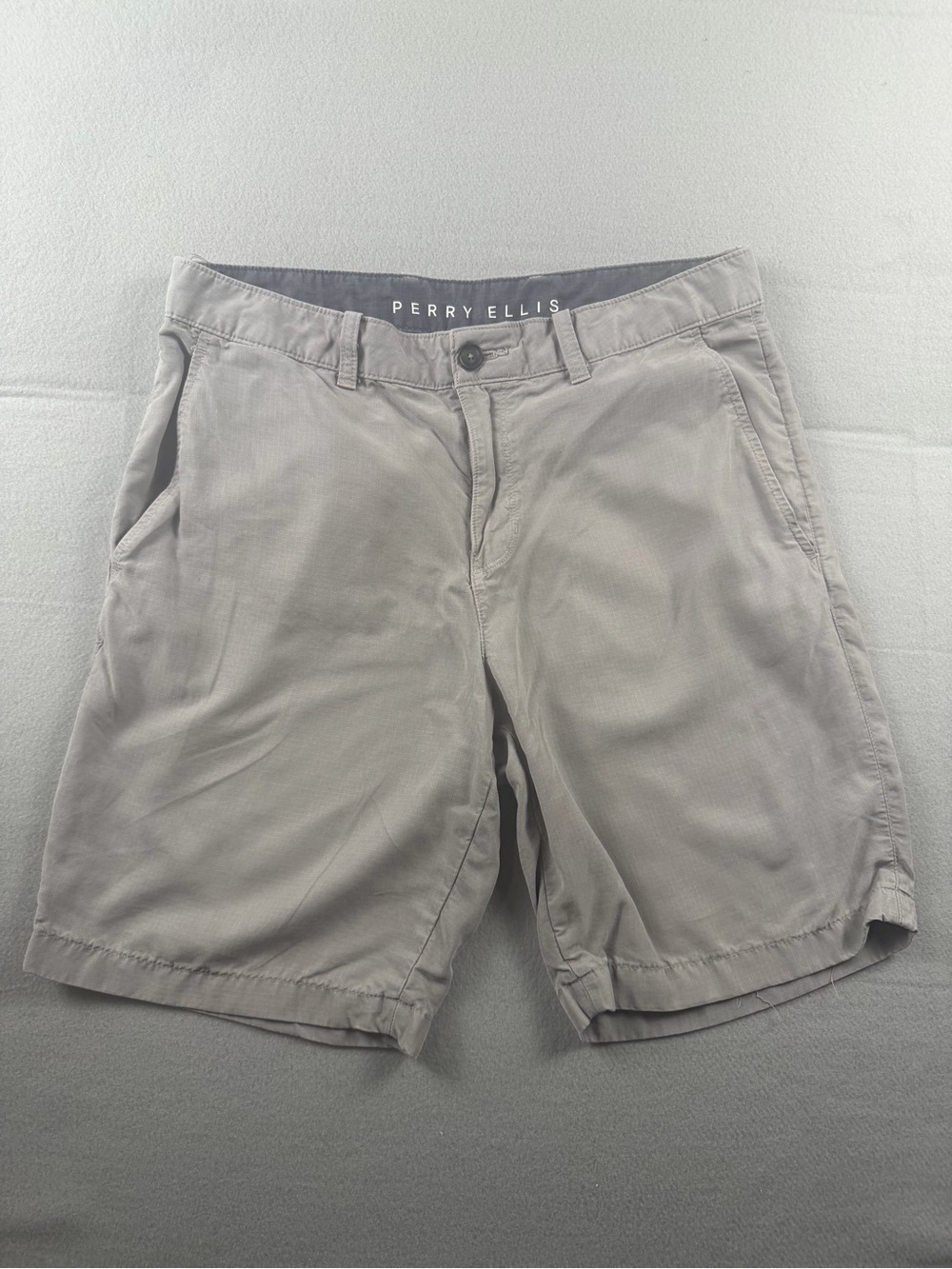 Perry Ellis Light Gray Flat Front Men's Shorts